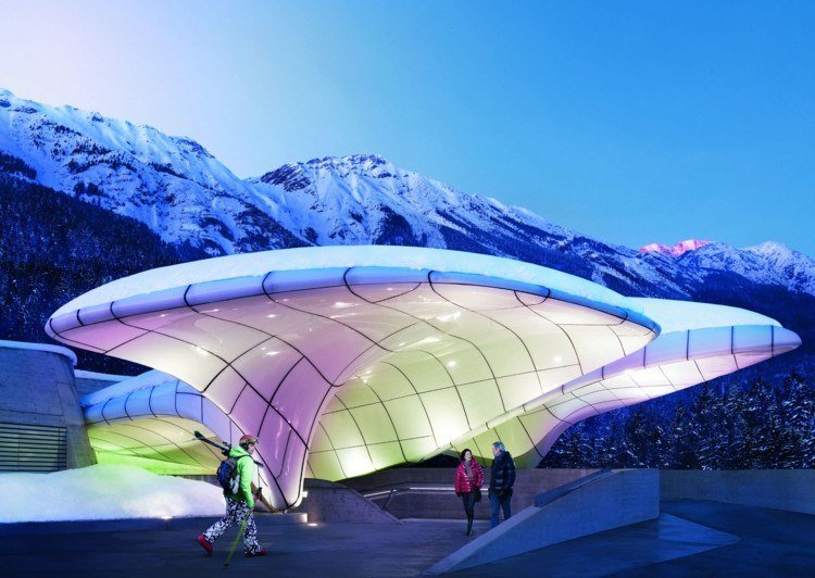 futuristic architecture zaha hadid nordkettenbahn innsbruck white organic